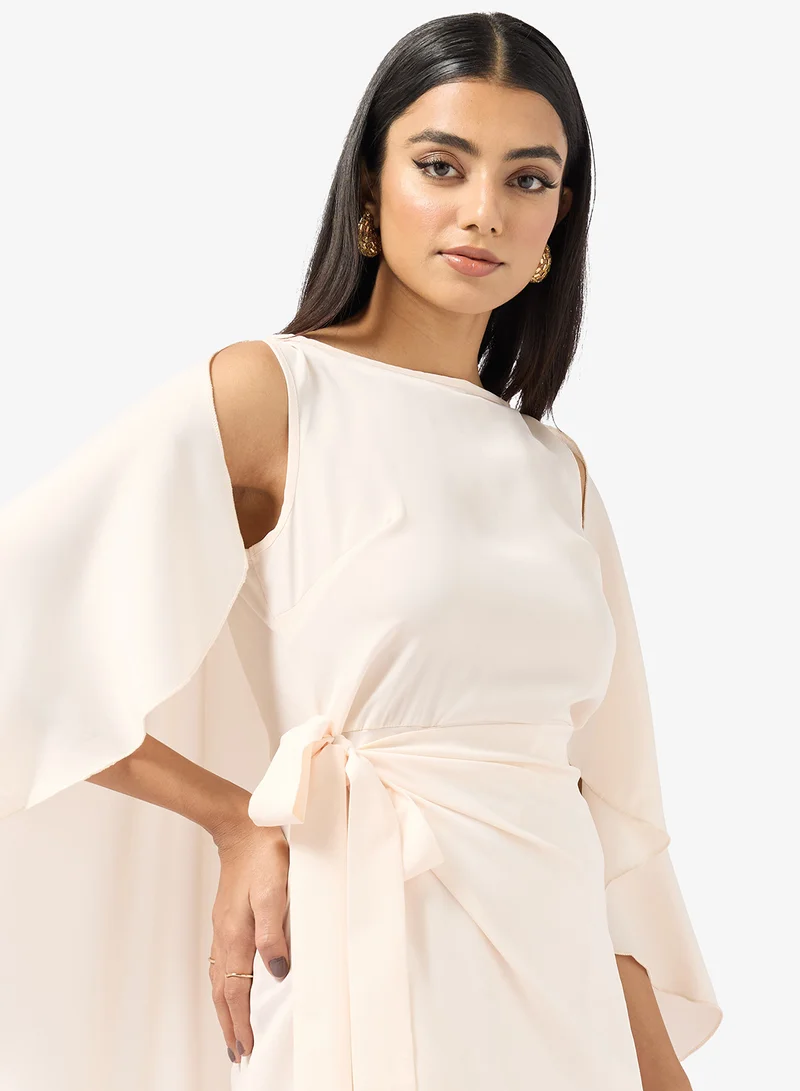 Khizana  Dress With Exaggerated Cape for Women | Best Price UAE